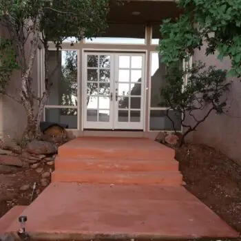 Front porch with glass doors